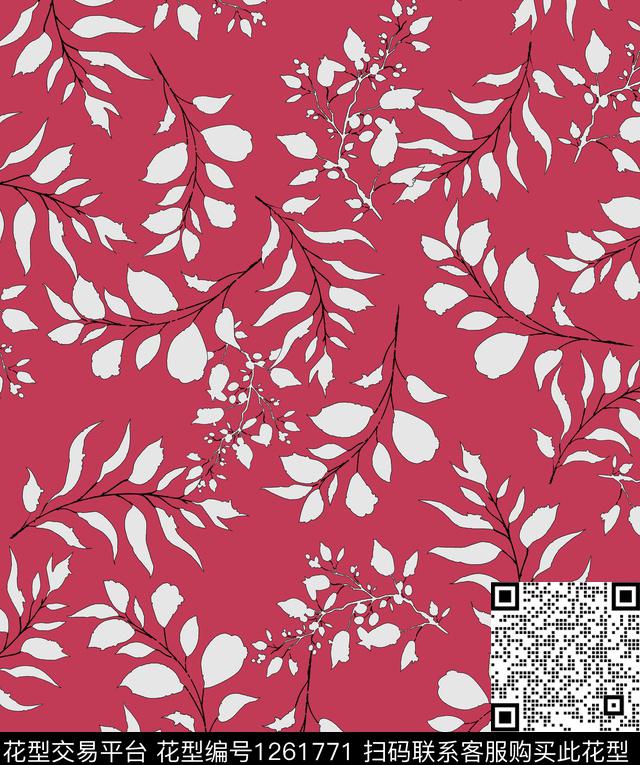 小碎花绿植树叶leaf传统印花华亿平台下载（图片编号: 1261771） - 瓦栏（Walan）