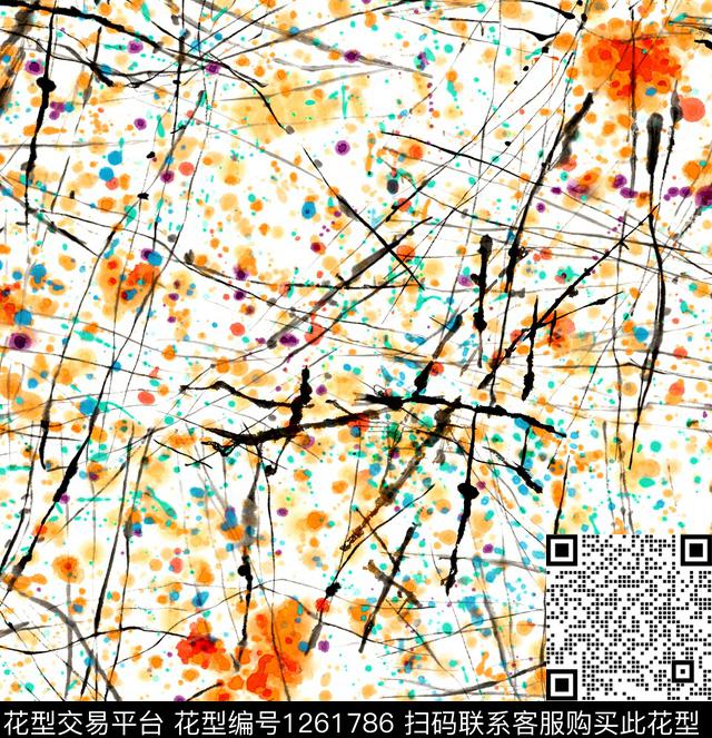 扎染华亿平台小碎花abstract数码印花华亿平台下载（图片编号: 1261786） - 瓦栏（Walan）