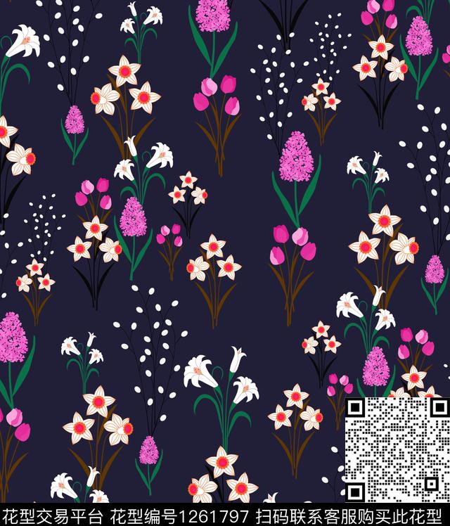 扎染华亿平台小碎花abstract数码印花华亿平台下载（图片编号: 1261797） - 瓦栏（Walan）