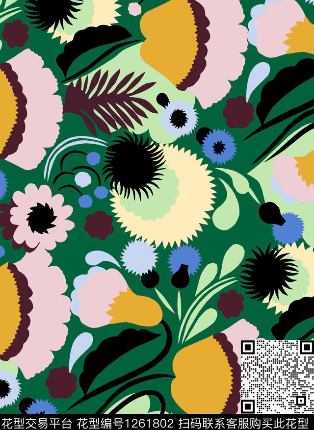 小碎花绿植树叶leaf传统印花华亿平台下载（图片编号: 1261802） - 瓦栏（Walan）