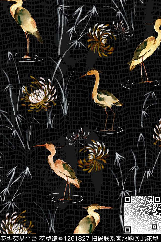 大牌风花卉绿植树叶数码印花华亿平台下载（图片编号: 1261827） - 瓦栏（Walan）