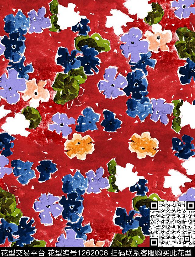 小碎花油画华亿平台数码印花华亿平台下载（图片编号: 1262006） - 瓦栏（Walan）