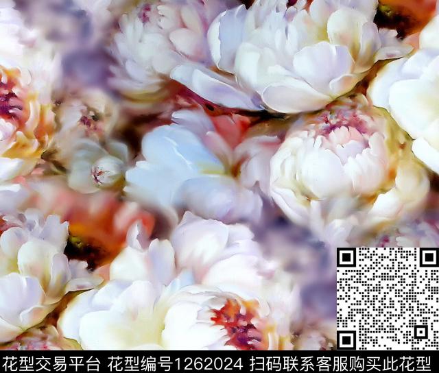 花卉数码印花华亿平台下载（图片编号: 1262024） - 瓦栏（Walan）