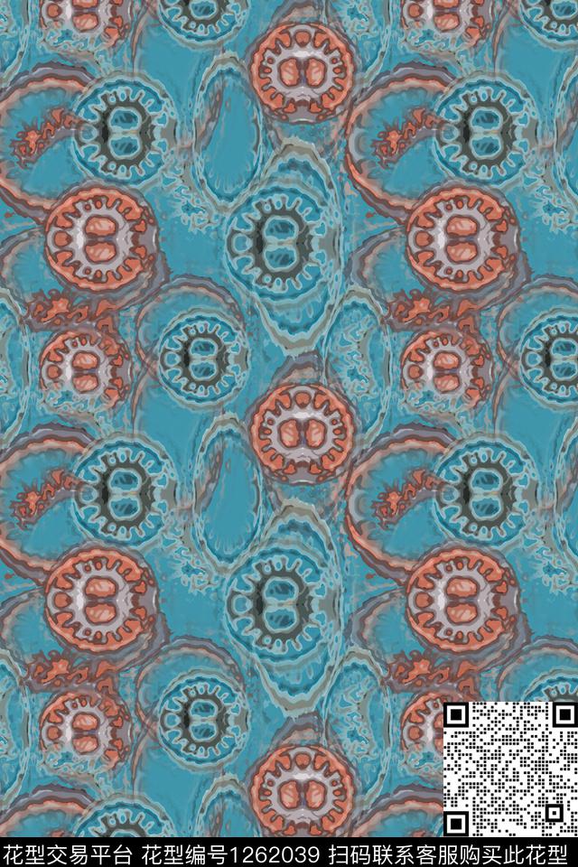 男装休闲花卉数字抽象抽象数码印花华亿平台下载（图片编号: 1262039） - 瓦栏（Walan）