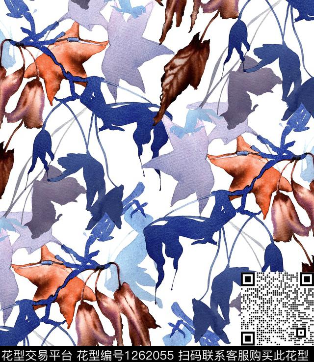 树枝数码印花华亿平台下载（图片编号: 1262055） - 瓦栏（Walan）