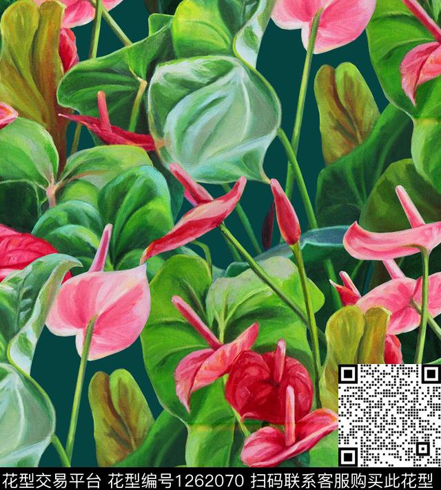 花卉数码印花华亿平台下载（图片编号: 1262070） - 瓦栏（Walan）