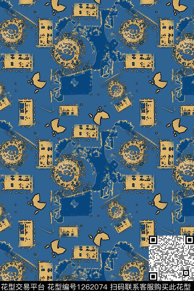 男装休闲花卉抽象数字印花数码印花华亿平台下载（图片编号: 1262074） - 瓦栏（Walan）