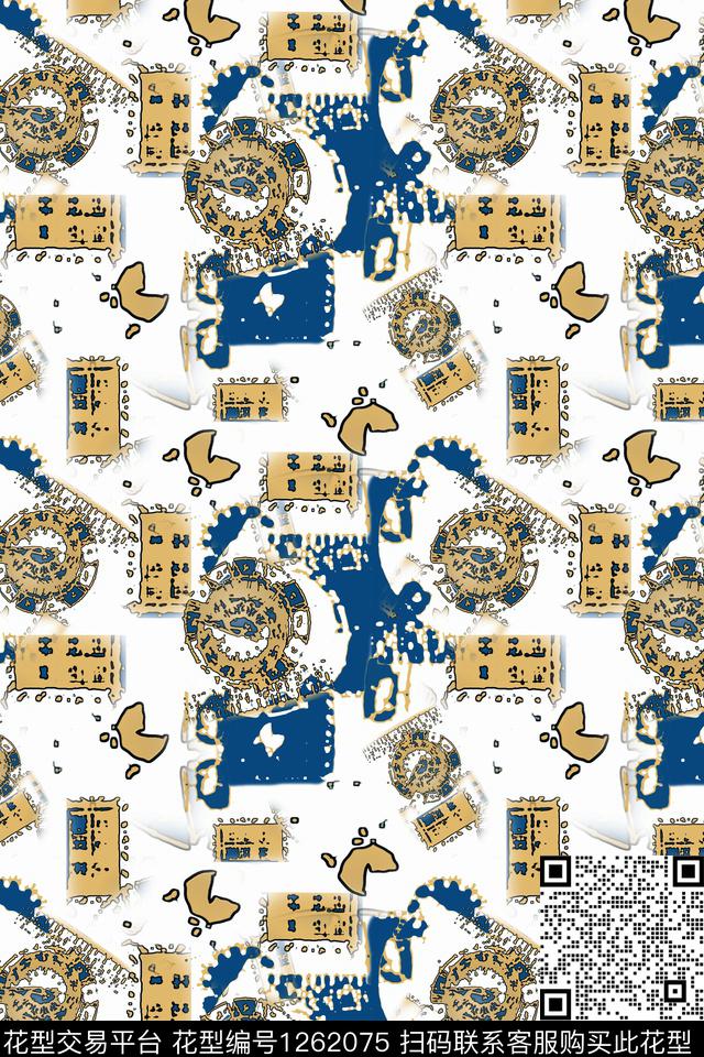 男装休闲花卉抽象数字印花数码印花华亿平台下载（图片编号: 1262075） - 瓦栏（Walan）
