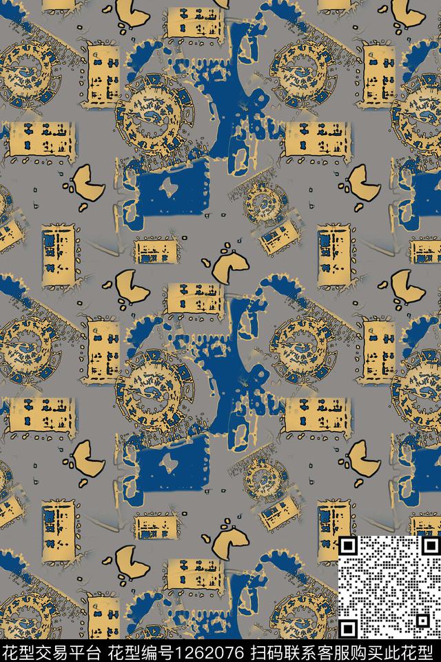 男装休闲花卉抽象数字印花数码印花华亿平台下载（图片编号: 1262076） - 瓦栏（Walan）