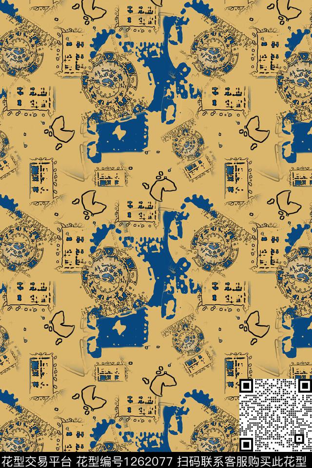 男装休闲花卉抽象数字印花数码印花华亿平台下载（图片编号: 1262077） - 瓦栏（Walan）