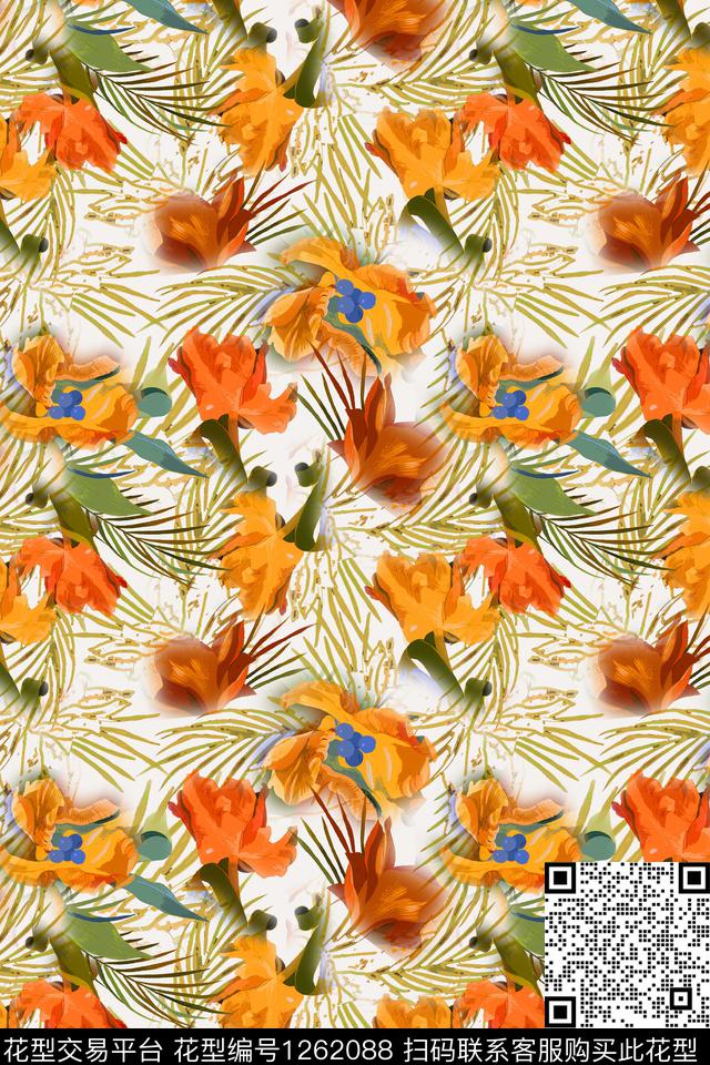 花卉天堂花园植物数码印花华亿平台下载（图片编号: 1262088） - 瓦栏（Walan）