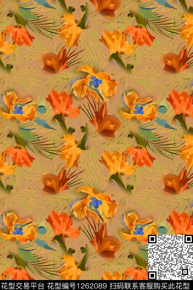 花卉天堂花园植物数码印花华亿平台下载（图片编号: 1262089） - 瓦栏（Walan）