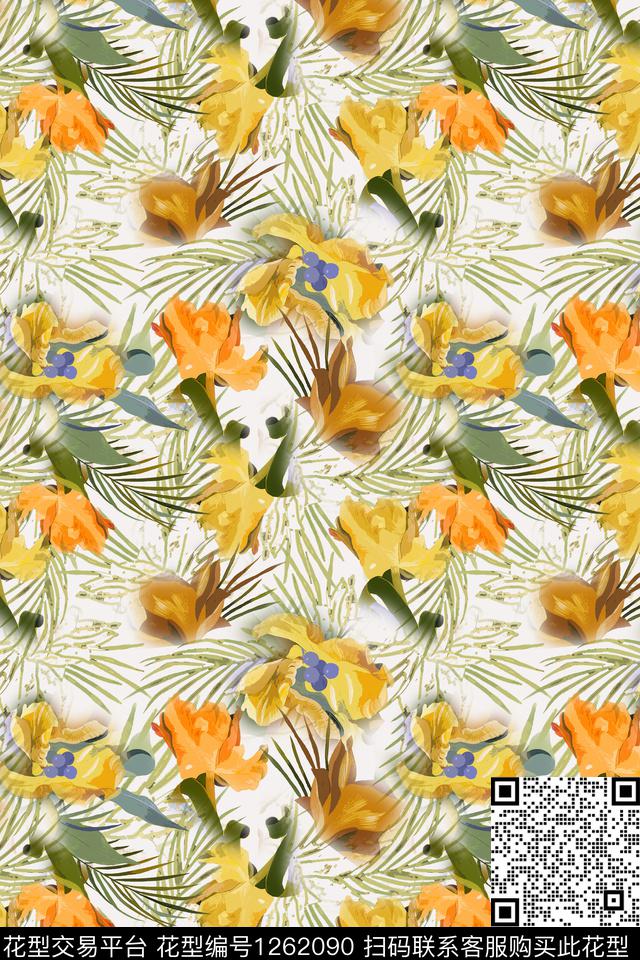 花卉天堂花园植物数码印花华亿平台下载（图片编号: 1262090） - 瓦栏（Walan）