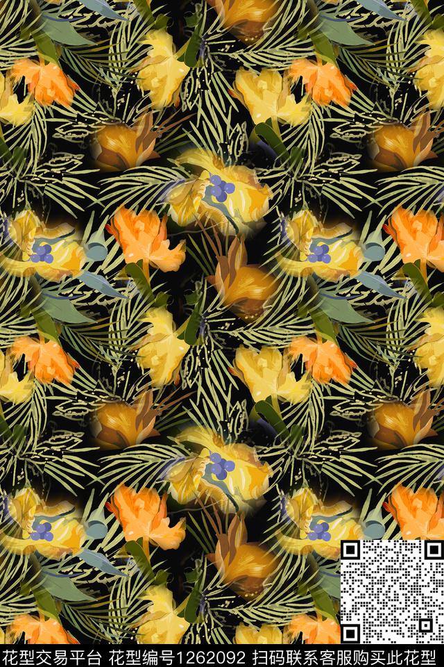 花卉天堂花园植物数码印花华亿平台下载（图片编号: 1262092） - 瓦栏（Walan）