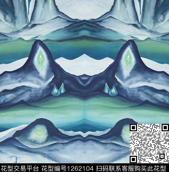 晕染肌理水彩数码印花华亿平台下载（图片编号: 1262104） - 瓦栏（Walan）