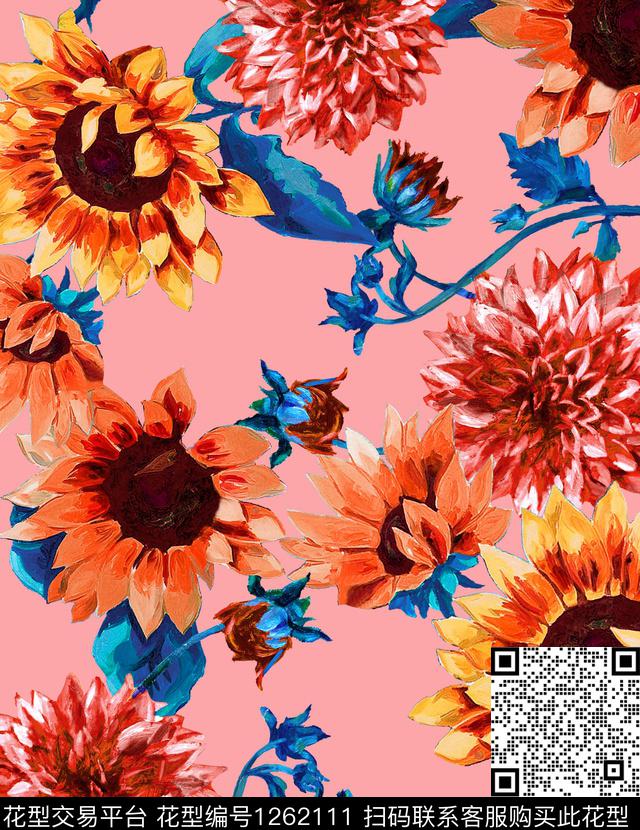 康乃馨小碎花DOLCEGABBANA数码印花华亿平台下载（图片编号: 1262111） - 瓦栏（Walan）