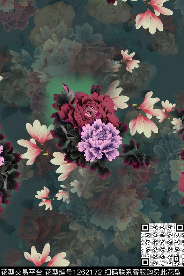 女装花卉中国风数码印花华亿平台下载（图片编号: 1262172） - 瓦栏（Walan）