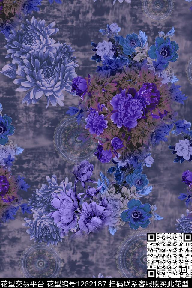 女装复古中国风数码印花华亿平台下载（图片编号: 1262187） - 瓦栏（Walan）