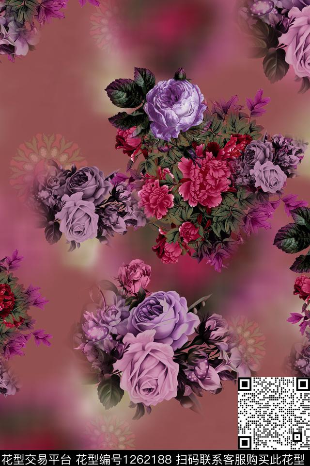 中国风复古女装数码印花华亿平台下载（图片编号: 1262188） - 瓦栏（Walan）