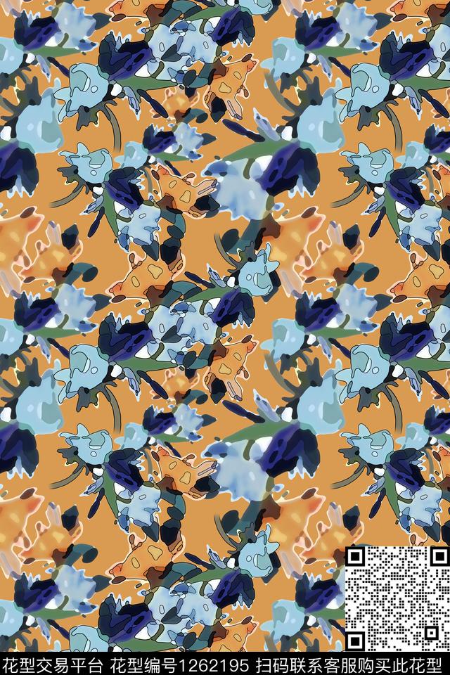 天堂花园迷彩图案植物数码印花华亿平台下载（图片编号: 1262195） - 瓦栏（Walan）