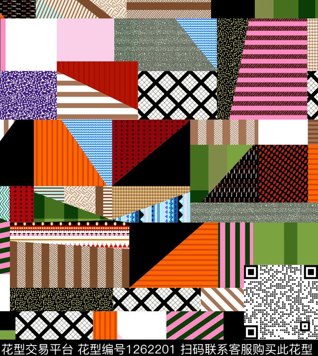 几何矢量羊毛衫数码印花华亿平台下载（图片编号: 1262201） - 瓦栏（Walan）