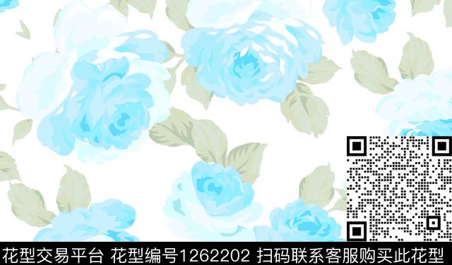 玫瑰花月季花花卉传统印花华亿平台下载（图片编号: 1262202） - 瓦栏（Walan）