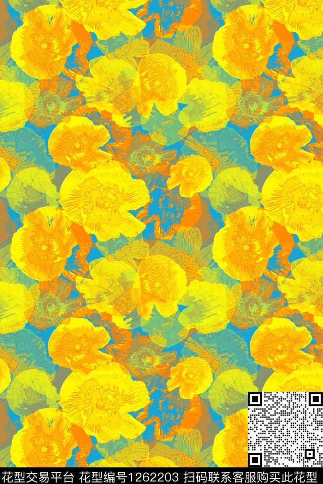 天堂花园植物碎碎花数码印花华亿平台下载（图片编号: 1262203） - 瓦栏（Walan）