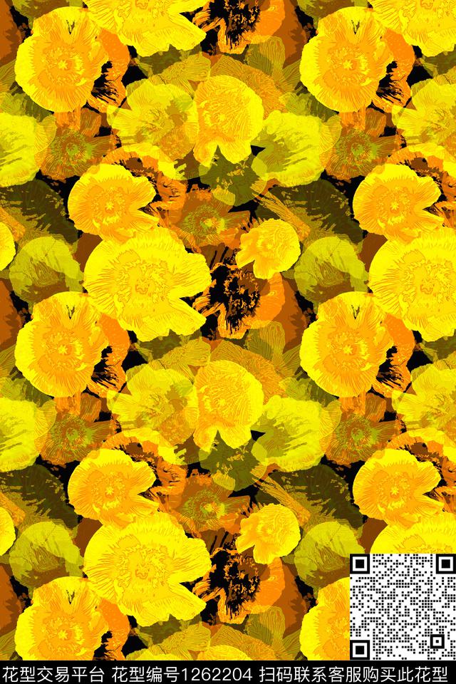 天堂花园植物碎碎花数码印花华亿平台下载（图片编号: 1262204） - 瓦栏（Walan）