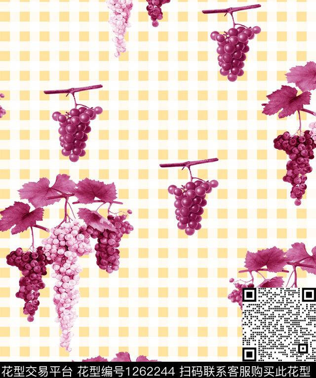 兰花葡萄小碎花数码印花华亿平台下载（图片编号: 1262244） - 瓦栏（Walan）