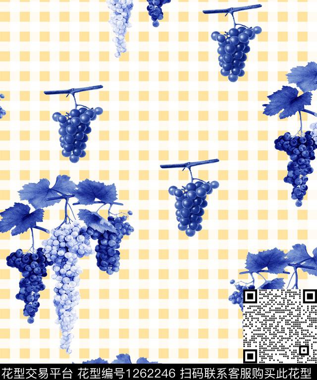 兰花葡萄小碎花数码印花华亿平台下载（图片编号: 1262246） - 瓦栏（Walan）