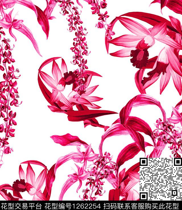 兰花葡萄小碎花数码印花华亿平台下载（图片编号: 1262254） - 瓦栏（Walan）