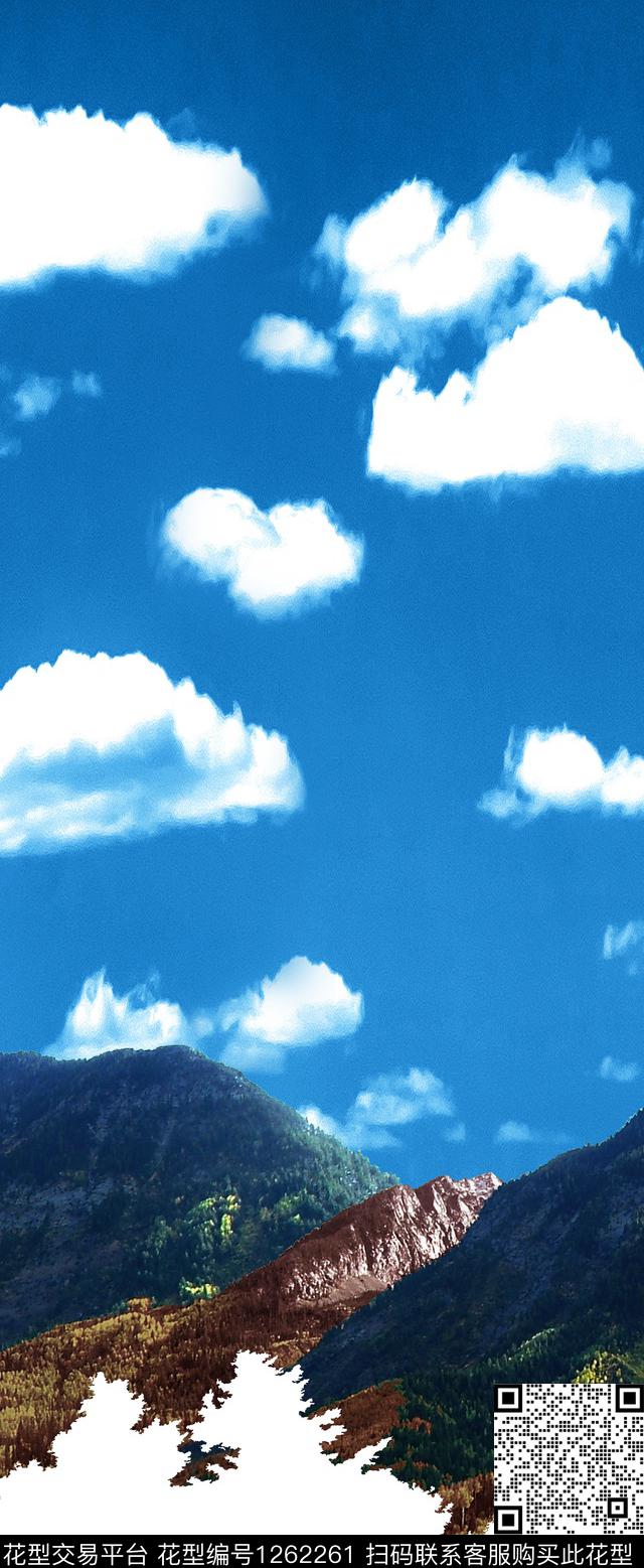 星空山白云数码印花华亿平台下载（图片编号: 1262261） - 瓦栏（Walan）