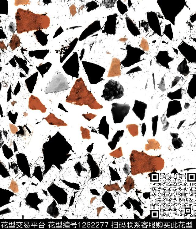 瓷砖花盆抽象手绘数码印花华亿平台下载（图片编号: 1262277） - 瓦栏（Walan）