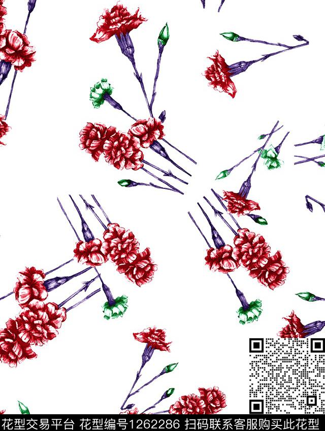 火柴小碎花绣花华亿平台数码印花华亿平台下载（图片编号: 1262286） - 瓦栏（Walan）