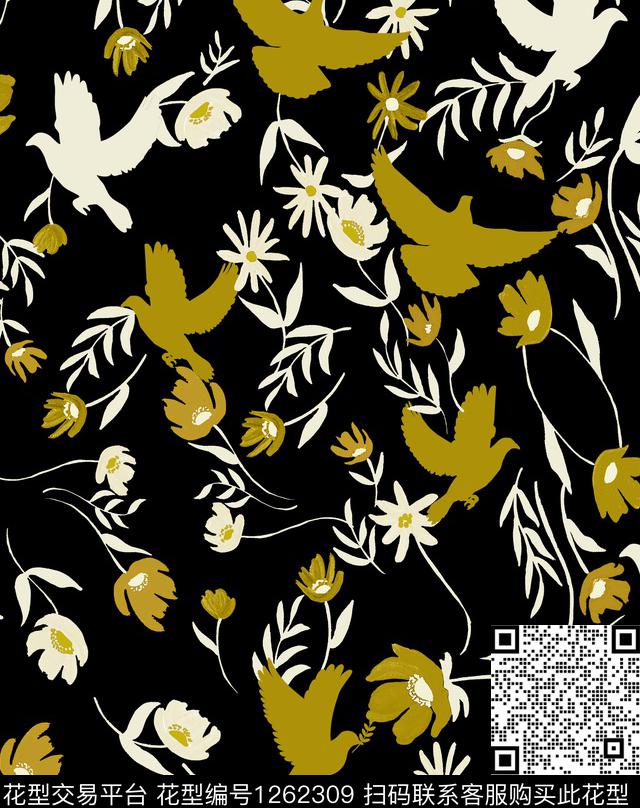 火柴小碎花绣花华亿平台数码印花华亿平台下载（图片编号: 1262309） - 瓦栏（Walan）