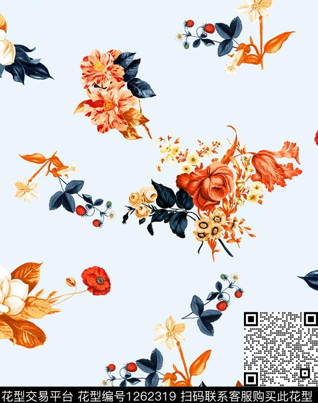 火柴小碎花绣花华亿平台数码印花华亿平台下载（图片编号: 1262319） - 瓦栏（Walan）