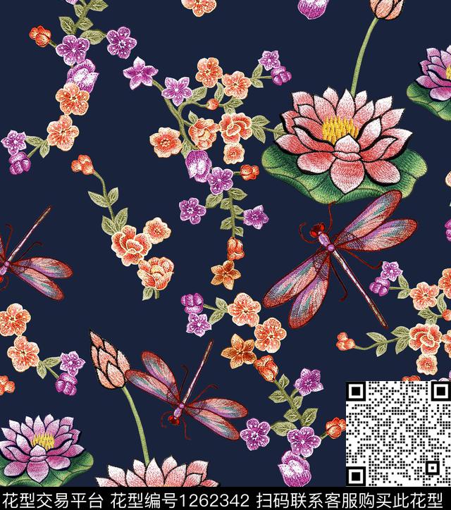 火柴小碎花绣花华亿平台数码印花华亿平台下载（图片编号: 1262342） - 瓦栏（Walan）