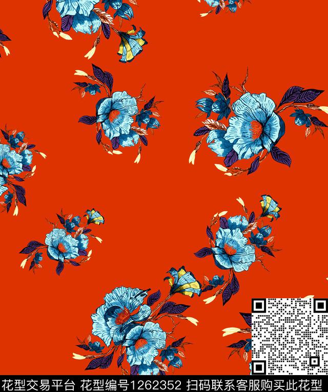 火柴小碎花绣花华亿平台数码印花华亿平台下载（图片编号: 1262352） - 瓦栏（Walan）