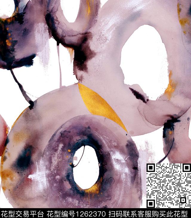 兰花手绘花卉抽象花卉数码印花华亿平台下载（图片编号: 1262370） - 瓦栏（Walan）