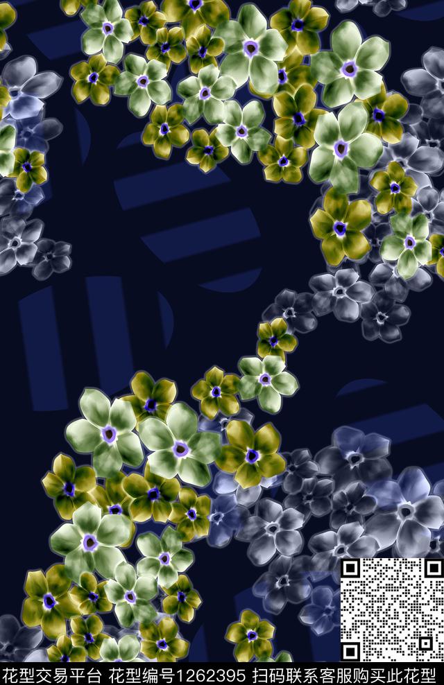 定位花女装混合拼接数码印花华亿平台下载（图片编号: 1262395） - 瓦栏（Walan）