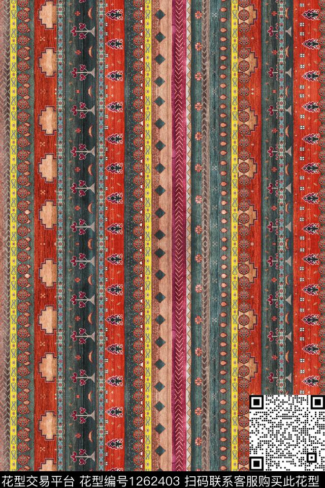 民族风花卉中老年数码印花华亿平台下载（图片编号: 1262403） - 瓦栏（Walan）