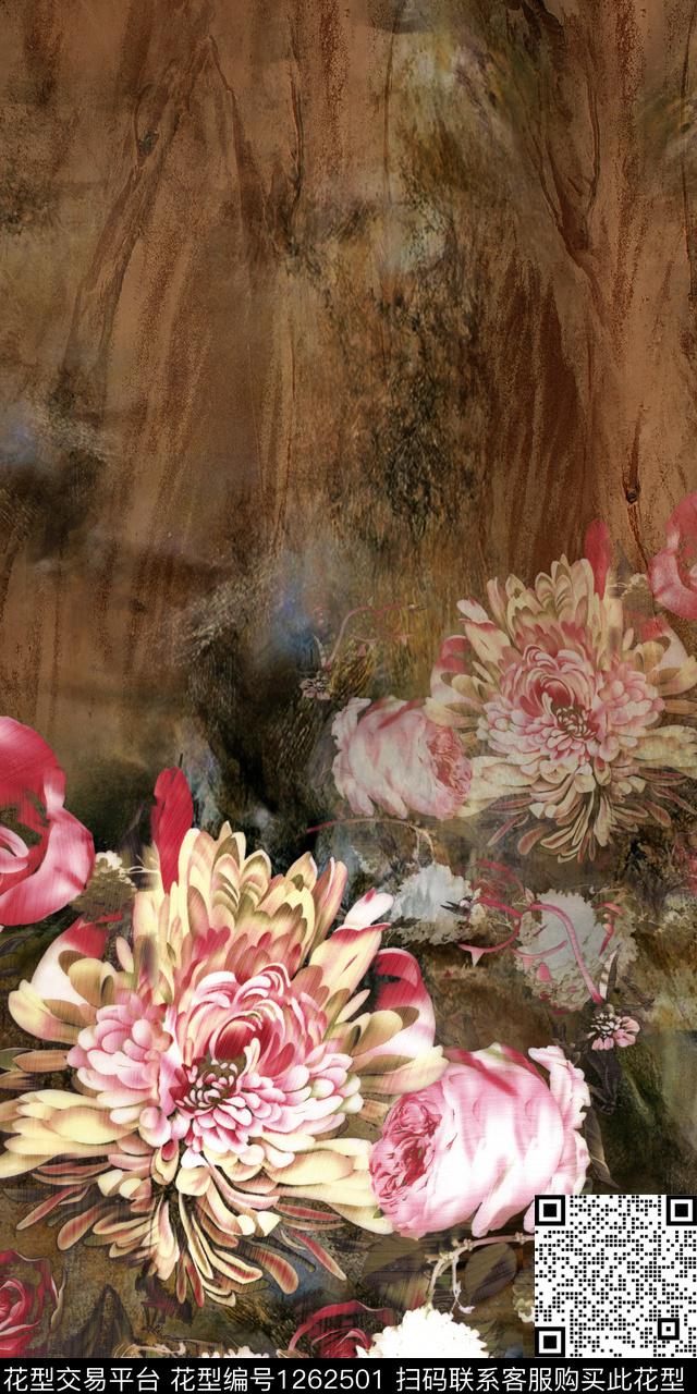 真丝创意大牌风数码印花华亿平台下载（图片编号: 1262501） - 瓦栏（Walan）