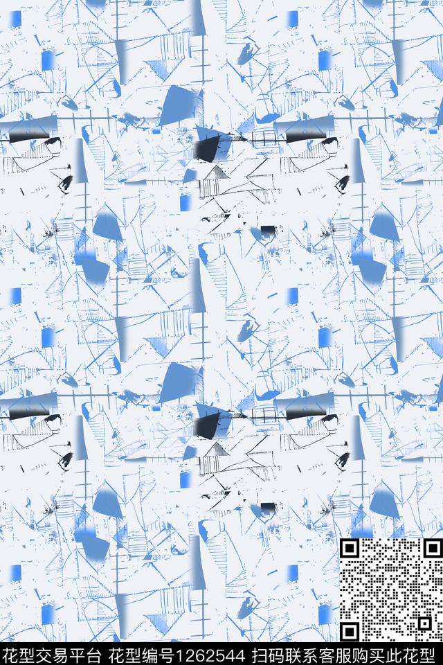 抽象数字印花男装休闲花卉数码印花华亿平台下载（图片编号: 1262544） - 瓦栏（Walan）