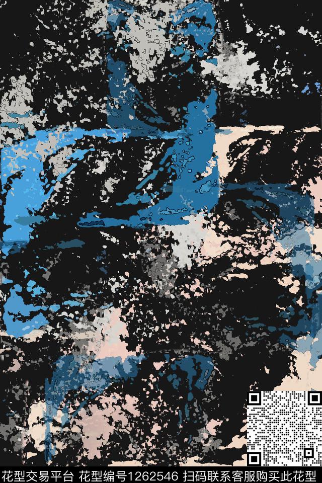 抽象男装休闲花卉数字印花数码印花华亿平台下载（图片编号: 1262546） - 瓦栏（Walan）