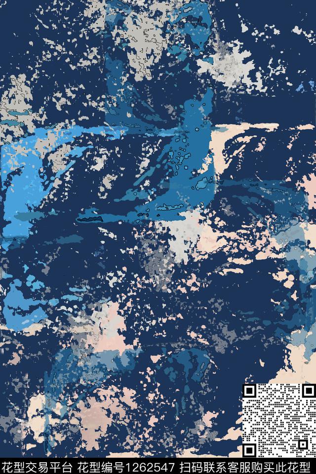 抽象男装休闲花卉数字印花数码印花华亿平台下载（图片编号: 1262547） - 瓦栏（Walan）