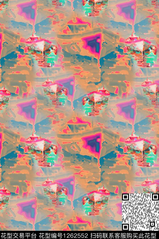 抽象数字印花男装休闲花卉数码印花华亿平台下载（图片编号: 1262552） - 瓦栏（Walan）