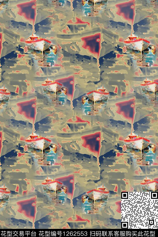 抽象数字印花男装休闲花卉数码印花华亿平台下载（图片编号: 1262553） - 瓦栏（Walan）