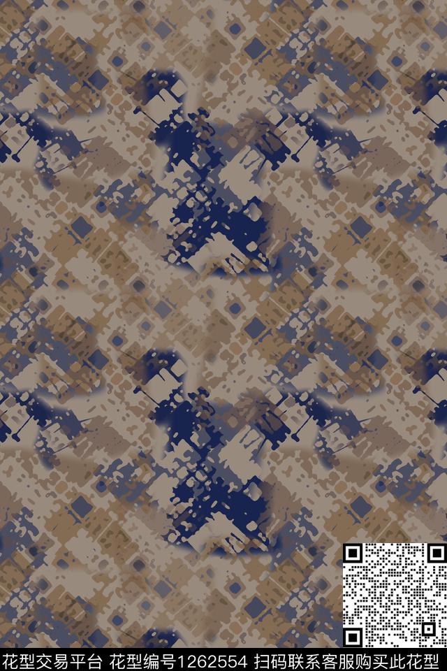 抽象数字印花男装休闲花卉数码印花华亿平台下载（图片编号: 1262554） - 瓦栏（Walan）