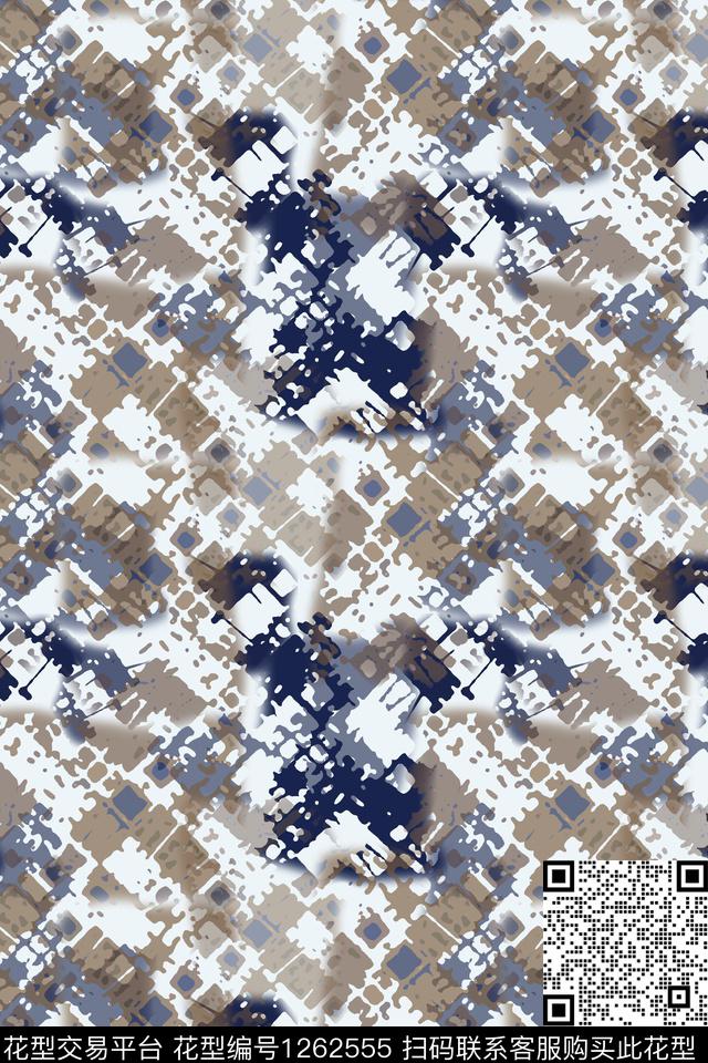 抽象数字印花男装休闲花卉数码印花华亿平台下载（图片编号: 1262555） - 瓦栏（Walan）