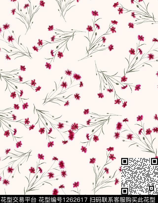 小碎花poppy大烟花数码印花华亿平台下载（图片编号: 1262617） - 瓦栏（Walan）